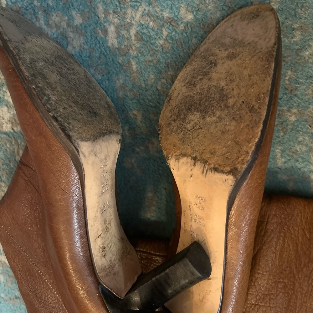 Vintage Studio Pellini Italian Brown Leather - Foldover Boots - size 5.5 - Picture 3 of 5